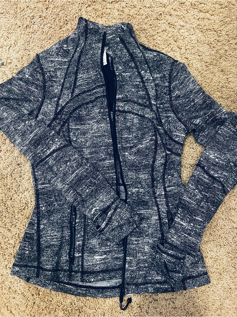 lululemon athletica Black & White Heathered Zip-Up define jacket